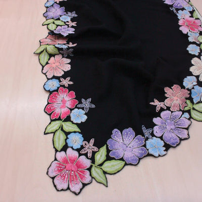 Floral Sprinkle | Embroidered Wool Silk Stole