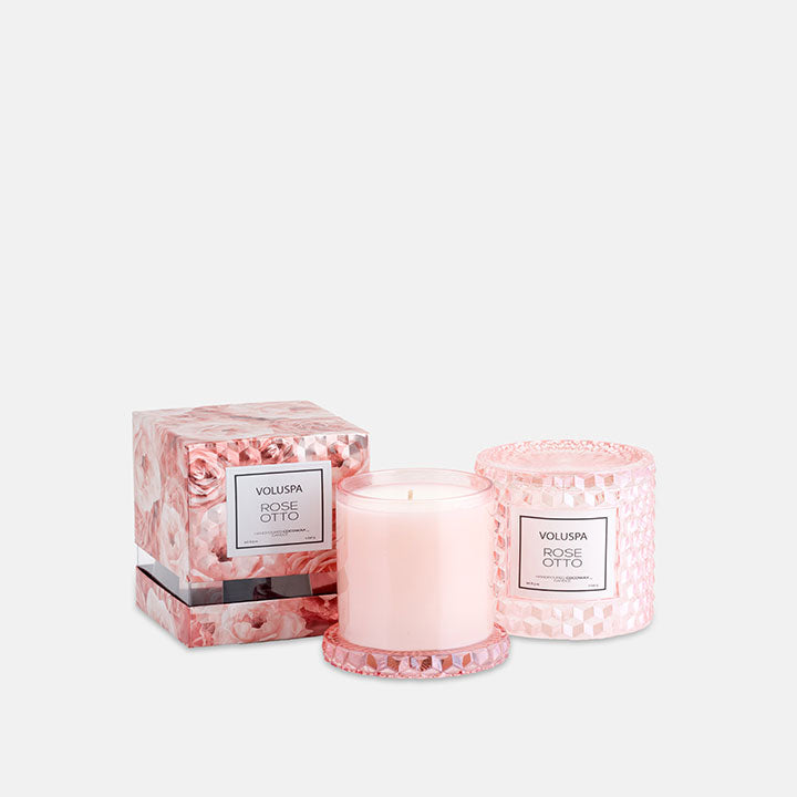 Rose Otto Textured Cloche Candle