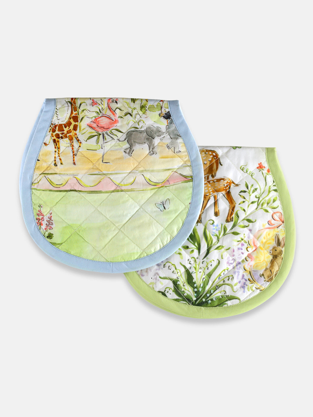 Burp Cloth Set Of 2 (Enchanted Deer & Carousel)