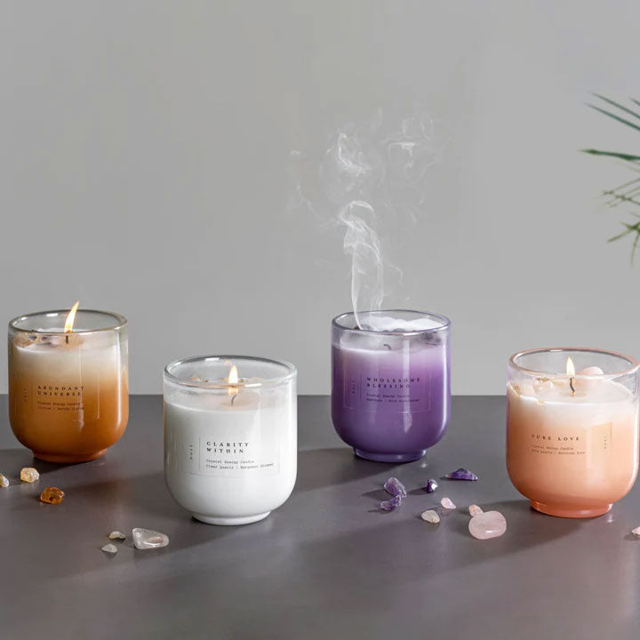 Crystal Energy | Scented Candles | Set of 4