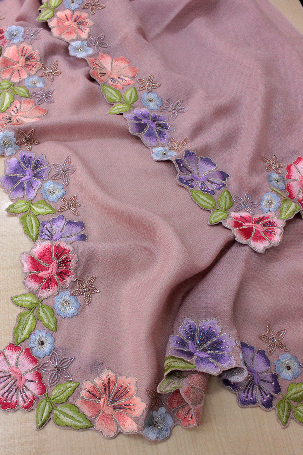 Floral Sprinkle | Embroidered Wool Silk Stole