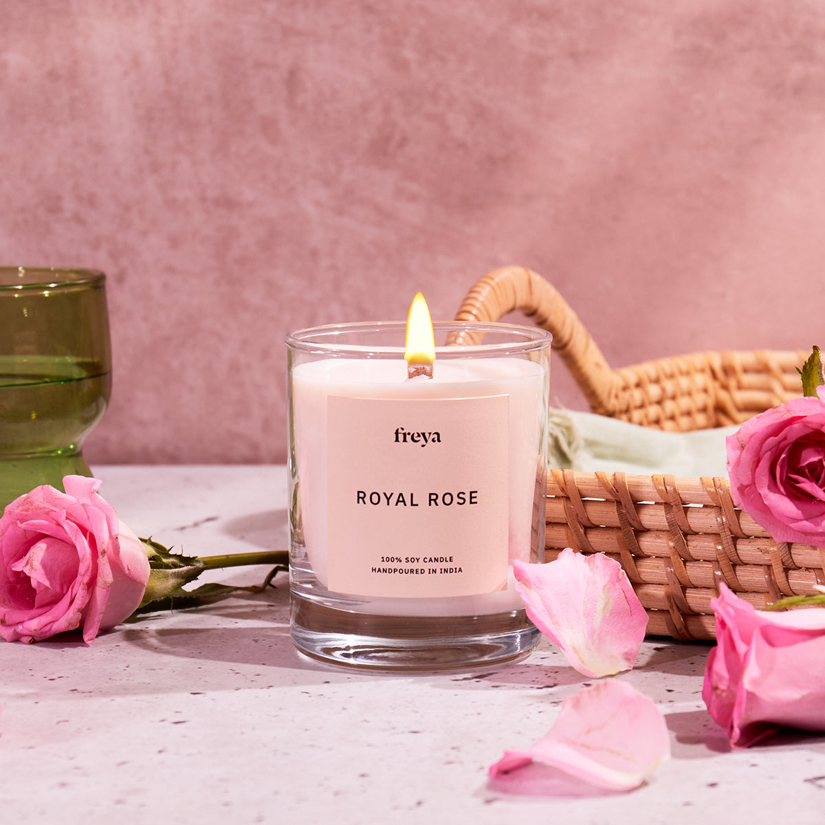 Royal Rose Glass Jar Candle