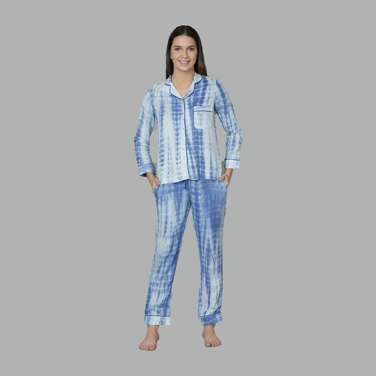 Blue/White Tie-Dye Pj Set