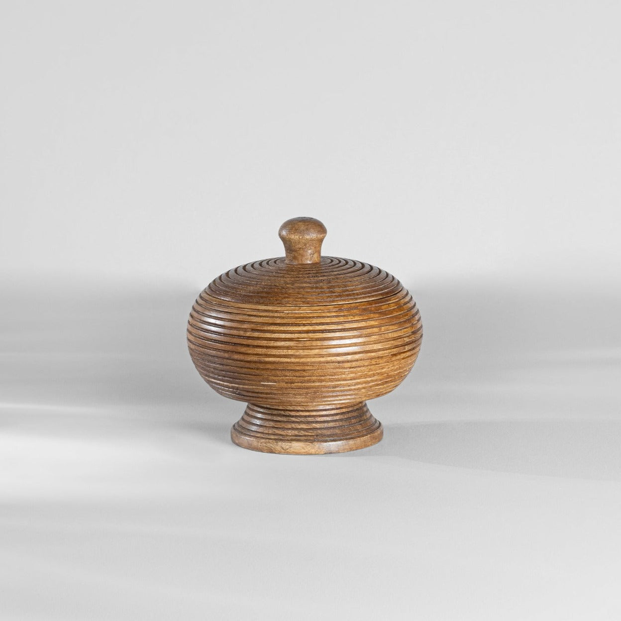 Carved Wooden Jar with Lid | Scented Candle