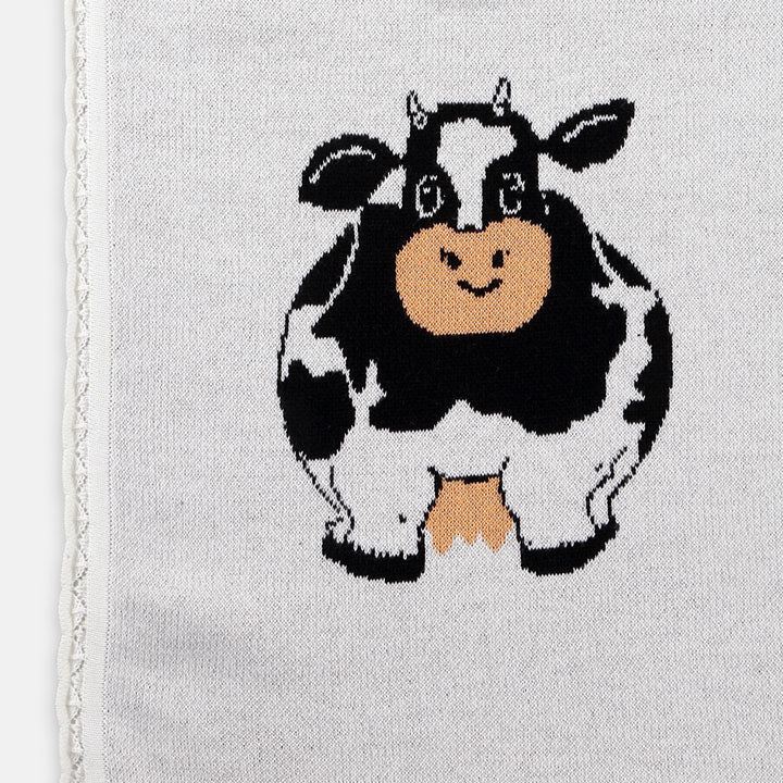 Knitted Blanket Cow