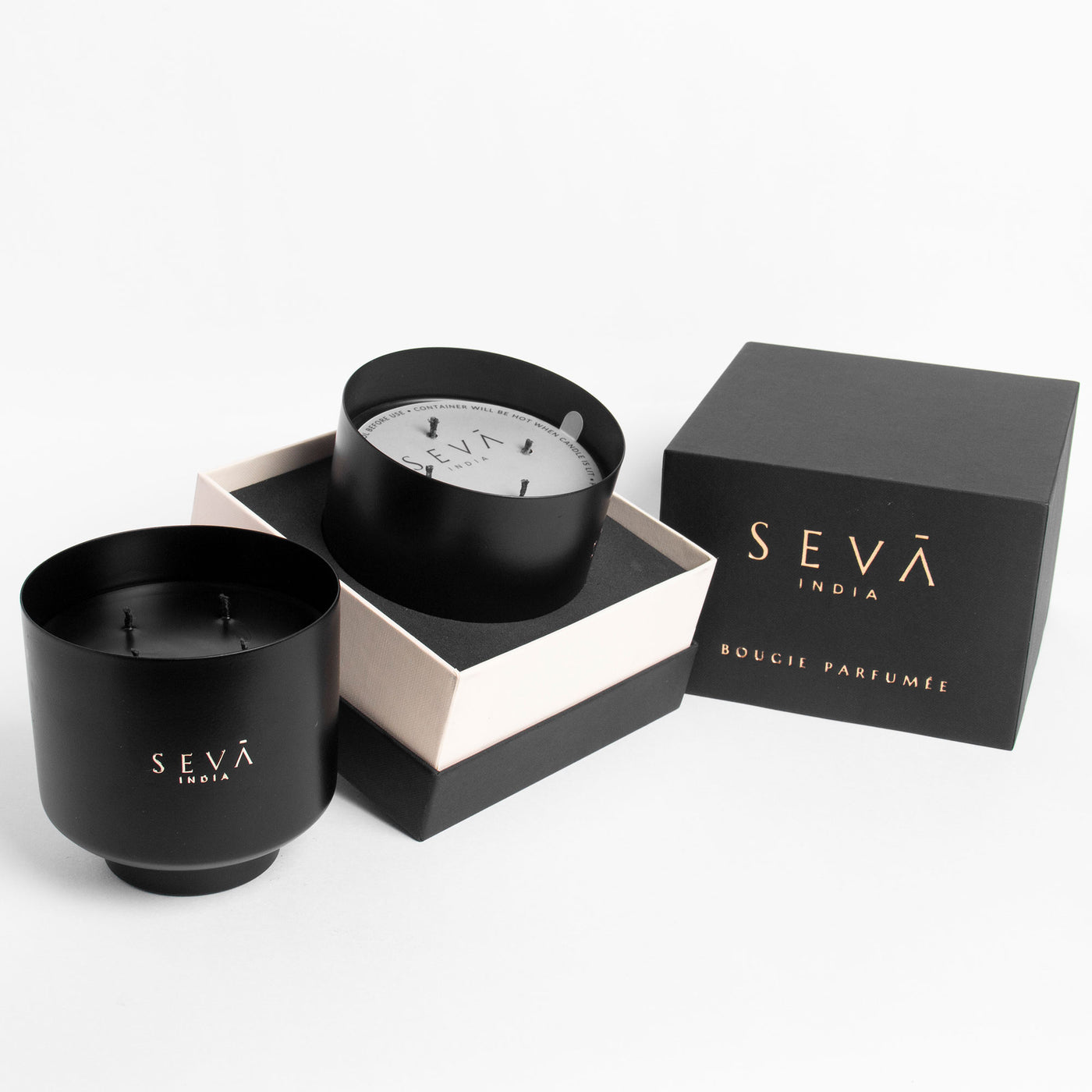 Two Tiered Petite Candle Black (Noir)